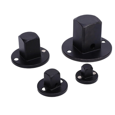 Low Profile Impact Socket Adapter Set For Tight Spaces Pro Grade Versatile Ratchet Adapters, stackable design, four sizes displayed.