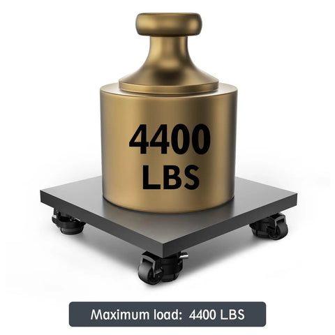 Heavy Duty Leveling Casters With Upgraded Ratchet Handle For Uneven Floors Adjustable Retractable Swivel Casters Set Of 4 For Workbenches Industrial Grade Wheels 4400 Lbs Capacity Black supporting a 4400 lbs weight.