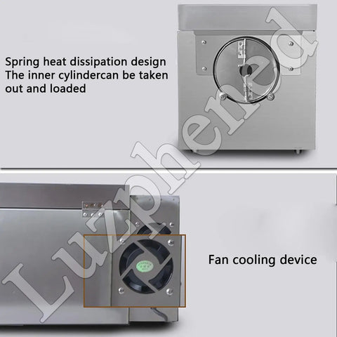 Smooth Operator Automatic Electric Coffee Roaster Machine With Durable Steel Drum, featuring spring heat dissipation and fan cooling.