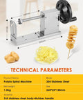 CGOLDENWALL 3-in-1 manual tornado potato spiral slicer; stainless steel body, black wheel, 260×25×130mm.