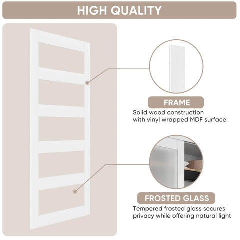 Sliding Closet Door 60 Inch Wide Double 31 Inch Panels By 80 Inch High Frosted Glass Bypass No Fuss Hardware Kit And Matching Fascia
