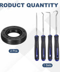 Oil Seal 16x30x7mm TC Nitrile Rubber Double Lip Seal With Hook Kit And Spring For Mechanical Auto Bearing Shaft 2 Pack Black, set image