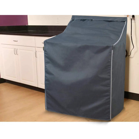 Gray Beefed-Up Top-Load Washing Machine Cover For Outdoor Use, Weatherproof 29x28x41.5 in, protects washer in laundry room.