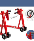 Heavy-Duty Front And Rear Paddock Stand Set With 850 Lb Capacity Bike Lift Wheel Stands With Adjustable Swingarm Spool Forks