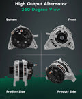 Heavy Duty 160Amp 12V Alternator For Jeep Grand Cherokee Commander 2005 2006 V8 5.7L 6.1L Replacement, 360-Degree View