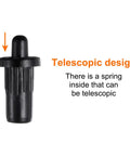 No Sweat Cabinet Door Repair Pins 36 Pc Plastic Damper Pivot Rods With Spring Loaded Axis For Kitchen Furniture Quick Fixes black telescopic design with visible spring feature.
