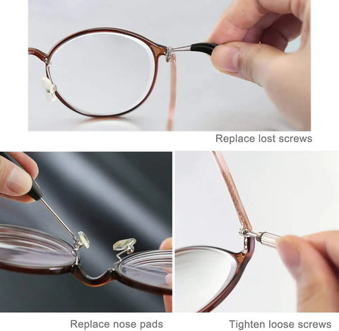 Eyeglasses And Sunglasses Repair Kit With Screws Tweezers Screwdrivers And Stainless Steel Nuts Includes 13 Screw Sizes Handy Multi Tool Gear