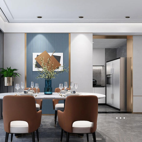 Heavy Duty 7W Led Recessed Downlight Bundle With Crisp CRI95 Glow In dining area with elegant decor and plush seating.