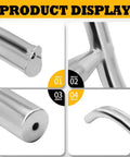 Curved Lathe Tool Rest With Five Eighth Inch Post For Bowl Turning On Wood Lathe, 12 Inch Length, stainless steel close-up