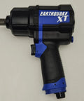 1/2 Inch Blue Composite Air Impact Wrench 1200 Ft Lb Breakaway Torque Twin Hammer Beast Rubberized Grip side view
