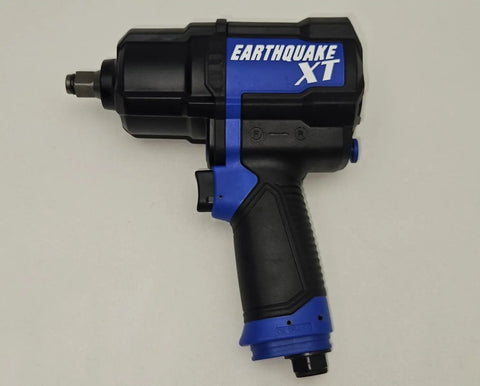 1/2 Inch Blue Composite Air Impact Wrench 1200 Ft Lb Breakaway Torque Twin Hammer Beast Rubberized Grip side view