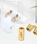 Hidden Brass Cabinet Hinges 8 Mm, 8 Pack With 32 Screws, Concealed 180 Degree Opening shown close-up with screws