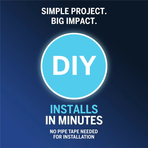 DIY installation graphic for High Pressure Handheld Shower Head With Built In Power Jet And Multiple Spray Settings, simple project emphasized.