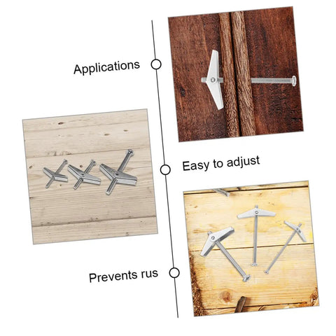 Toggle Bolt And Wing Nut Drywall Anchor Kit For Hollow Walls, No Fuss Easy Install, Steel Rust Resistant Wall Fasteners For DIY Projects And Pros That Holds Heavy Items Safely in 1/8, 3/16 and 1/4 inch sizes on wood panels