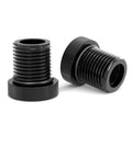 Thread adapters 2-pack: black metal with knurled ends, for 1/2-28 to 3/4-16 threads