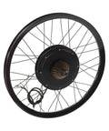 72V 2000W Rear Wheel Motor Electric Bike Kit With Multifunction Display, showing rear wheel with integrated motor and wiring