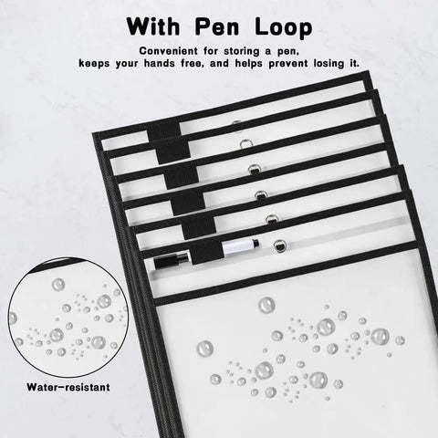 32 Pack Reusable Dry Erase Pocket Sleeves Clear PVC Sheet Protectors For Classrooms And Offices With Tear Resistant Waterproof Edges