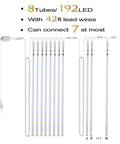 Meteor Shower Rain Lights 192 LED Icicle Strings, 8 Tubes Purple Outdoor Christmas Lights, detail of LED tubes and connectors