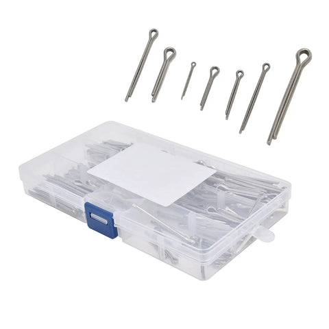 175Pcs Cotter Pin and Metal Clip Fastener Kit for Cars and Machinery Workshop, Heavy Duty Rustproof 304 Stainless Steel with 6 Common Sizes