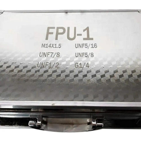 Pro Grade Hydraulic Nitrogen Accumulator Charging And Pressure Test Kit case with fittings M14x1.5, UN5/16, UNF7/8, G1/4