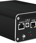 Rock Solid Micro Firewall Appliance Packing Dual 10GbE SFP Plus Four 2.5GbE LAN Ports Heavy Hitter Mini PC Barebone, black design.