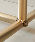 Base detail of Heavy Duty Industrial Clothes Rack With Golden Floor Standing Coat Stand For Bedroom Or Entryway