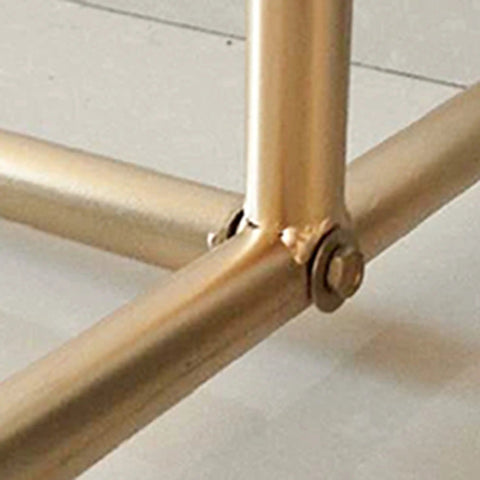 Base detail of Heavy Duty Industrial Clothes Rack With Golden Floor Standing Coat Stand For Bedroom Or Entryway