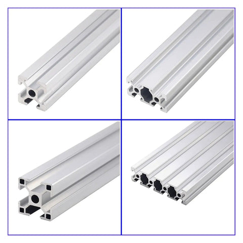 Top Shelf 2040 Aluminum Linear Rail Extrusion Profile For Cnc Router And 3d Printer Build Tough T Slot Guide Rail Smooth As Butter Quick Setup 300 Mm Length Badass Precision For Makers, showing 4 angles of the aluminum extrusion.
