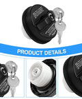 Locking Gas Cap With Key For Cars, Heavy Duty Fuel Cap Replacement OEM 12495845, ABS Plastic Tank Cap, with keys shown