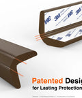Foolproof Fireplace Edge And Corner Protectors Keep Littles Safe With An Extra Wide Nine Foot Strip And Two Tight Corners Soft Nbr Foam Guards showcasing patented brown foam design with 3M adhesive backing.