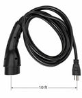 Heavy Duty Golf Cart Charger Cord Assembly Channels Solid One Six Amps Through Ten Feet Of Black Wall Plug Wiring Made For Forty Eight Volt EV.
