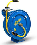 Heavy Duty Retractable Air Hose Reel With Eighteen Gauge Construction Three Eighths Inch By Fifty Feet Next Gen Rubber Hose