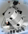 2 Pack Flexible Beam Couplings 4mm To 8mm Shaft, 19mm Outer Diameter, 25mm Length, M4 Screws for CNC Machines, 3D Printers