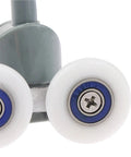 Top Shelf Shower Door Rollers Double Gliding Heavy Duty Zinc Alloy Pulleys with white wheels and grey mount for quiet operation.