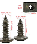 Hardcore Rock Solid Auto Tape Clips And Self Tapping Screws Kit With Slick Zinc Plated Bolts close-up of screws and u-clip