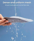 Heavy Duty Two Pack Square Hair Drain Catcher And Tub Filter With Grip Tight Suction Pads To Keep Your Shower Bathtub And Kitchen Sink Totally Clear Grey, demonstrating smooth drainage with dense mesh.