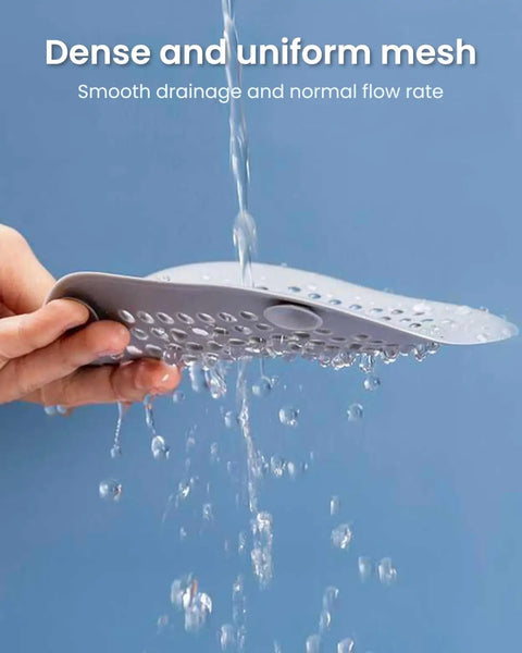 Heavy Duty Two Pack Square Hair Drain Catcher And Tub Filter With Grip Tight Suction Pads To Keep Your Shower Bathtub And Kitchen Sink Totally Clear Grey, demonstrating smooth drainage with dense mesh.