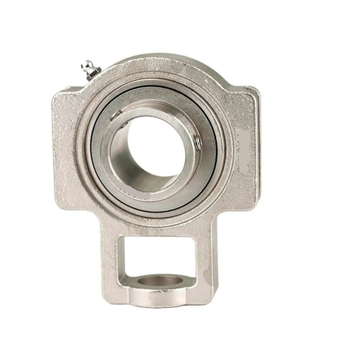 Top Shelf SUCT207 304 Stainless Steel Vertical Outer Spherical Bearing With Deep Groove Ball Design front view showing sturdy construction.