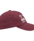 I'm Sexy and I Tow It Vintage Camping RV Camper Hat For Men, wine red, side view with adjustable buckle cap