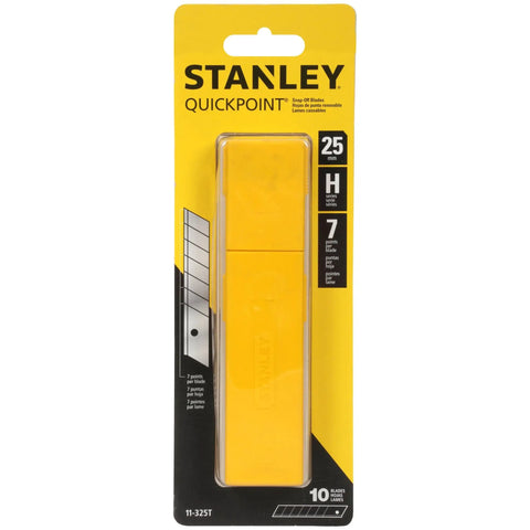 Replacement 25mm Snap-Off Blade With Dispenser For Heavy Duty Quick-Point Utility Knife Fits Most 25mm Snap-Off Knives 11-325T Style Pack