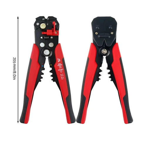 Dope 3 In 1 Adjustable Wire Stripper Cutter Tool Yellow Electric Cable Stripping Pliers for Electrical Work with red grips.