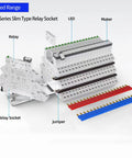 General Purpose Electromagnetic Relay Jumper Set For Socket HF41F-1Z-C2 with screw terminal connector and color-coded wires