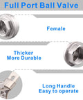Stainless Steel 304 Ball Valve Full Port Heavy Duty Pro Grade For WOG With Locking Device 3 Inch NPT High Pressure 1000 PSI diagram