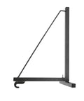 Side view of Heavy Duty No Drill Shelf Bracket For Containers Hook On Under Shelf With D Rings, 18.5 inch deep, supports 550 lb per arm.