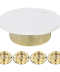 5 Pack White Fire Sprinkler Concealed Covers with Rustproof Replaceable Convex Trim Rings for Tight Fit Recessed Ceiling Mounts Easy Swap Decorative Escutcheon Plates to Polish Your Space with a Clean Look for Modern Apartments and Offices.