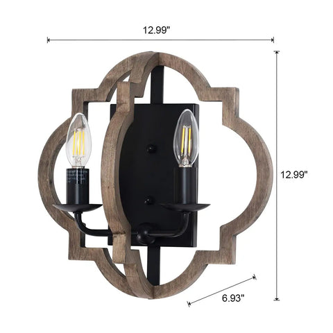 Wood Wall Sconces Dope Farmhouse Industrial Lighting With Geometric Design Black Wall Mount Two Pack For Bedroom Hallway Entryway And Passway Rustic Modern Glow Dope Accent Lighting