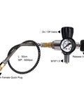 High Pressure 4500 PSI Air Tank For PCP Airguns With 4.7 Liter Capacity, integrated regulator, gauge, and M18x1.5 thread.