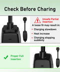 Check before charging instructions for Slick Plug And Play Nema 14 50 Adapter For Tesla Gen 2 Mobile Connector with diagrams.