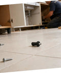 Metal Cabinet Door Repair Pins Kit With Spring Loaded Shaft Pins For Sliding Doors scattered on floor during DIY repair