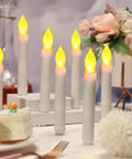 108 Piece Flameless LED Taper Candles Set Battery Operated Flickering Candlesticks on festive table setup